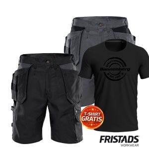 Fristads® Handwerkershorts 201 FAS | 100% Baumwolle | Robust | T-Shirt GRAITS
