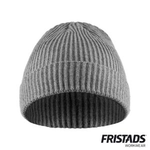 Fristads Strickmütze 9134 AM | Hellgrau mit Umschlag